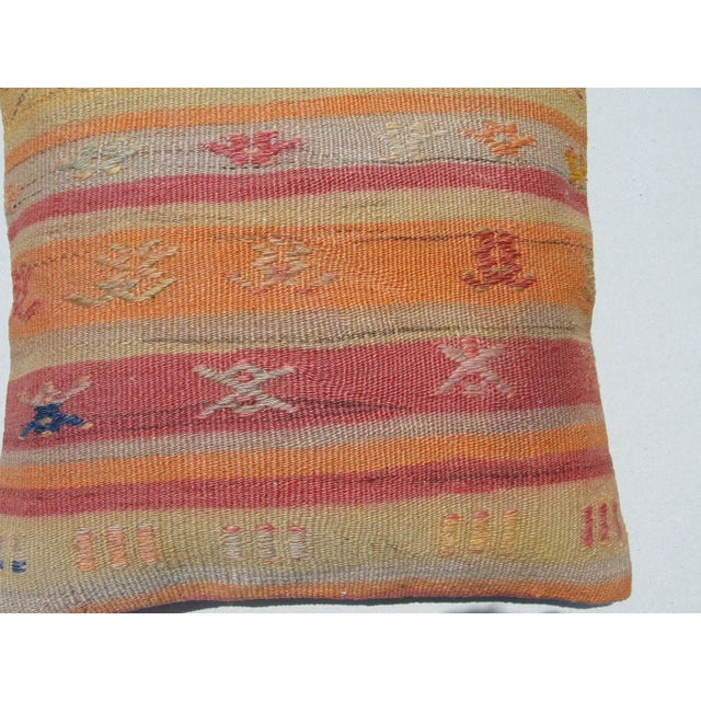 Textile 1980s Kilim Rug Pillow Cover For Sale - Image 7 of 9