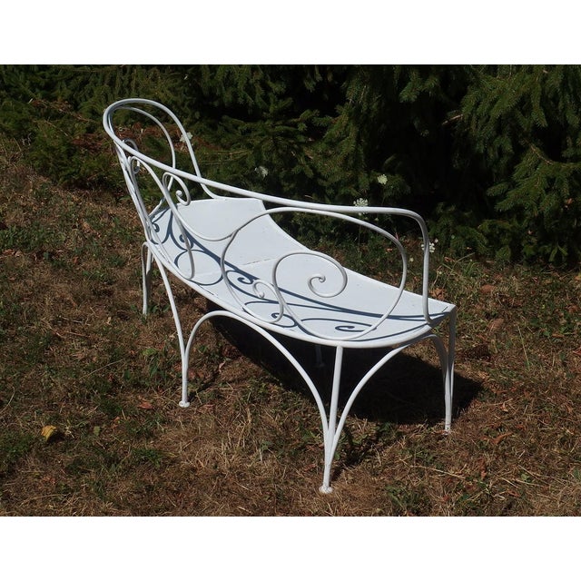 Wrought Iron Garden Bench, 1920s For Sale - Image 6 of 13