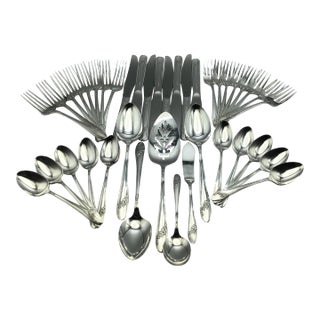 Oneida Tudor Silver Plate Flatware - 40 Pieces For Sale