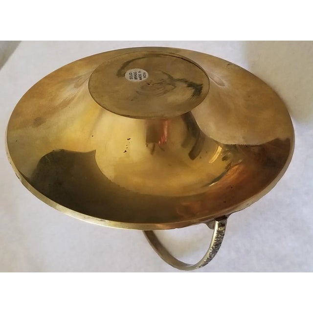 Vintage Brass Basket Candy Dish Articulated Handle Flower Design For Sale - Image 4 of 8
