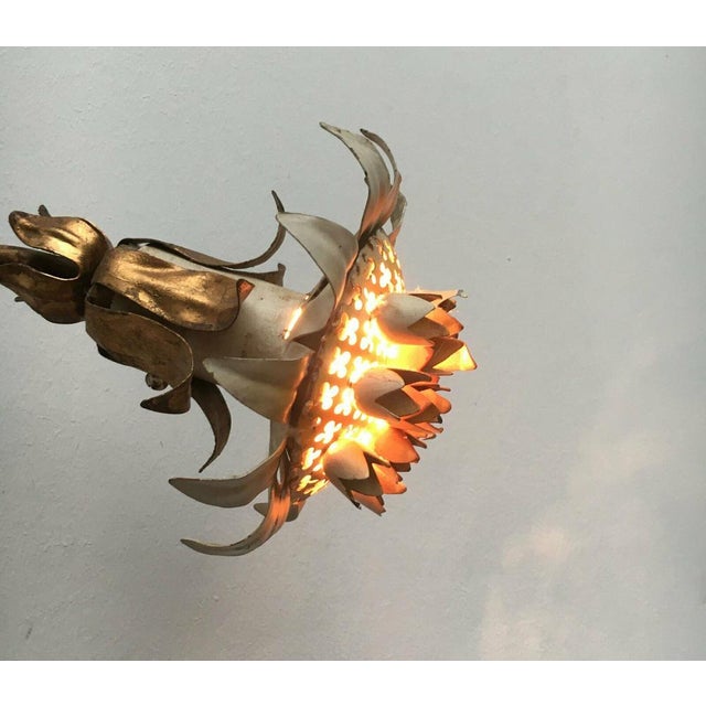 Mid-Century Italian Metal Sunflower Wall Lamp, 1960s For Sale - Image 15 of 18