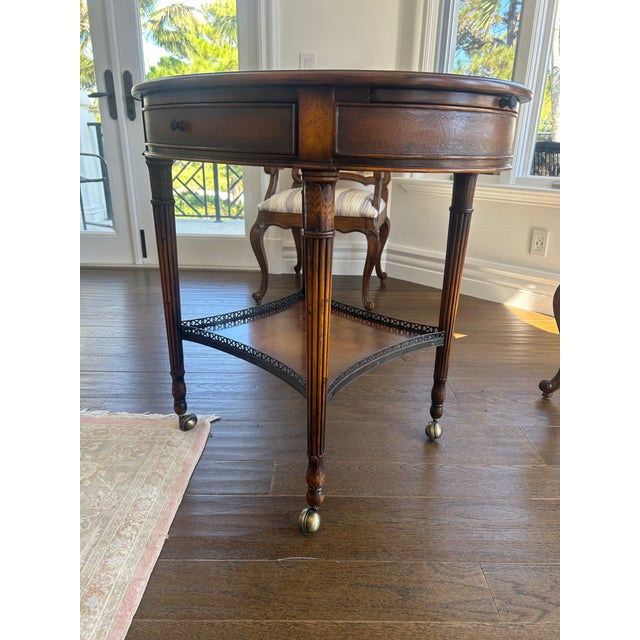 Late 20th Century Marquetry Inlaid Center Table For Sale - Image 4 of 6