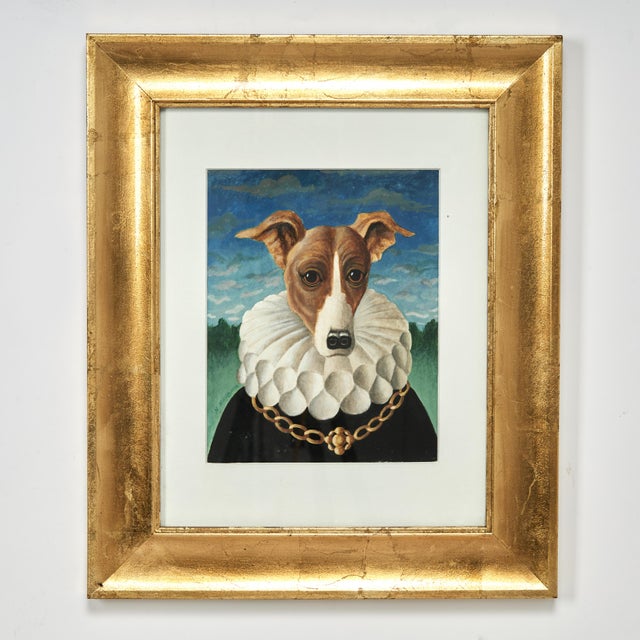 Set of Six Paintings of Dogs in Human Attire by Nancy Jolly For Sale - Image 4 of 18
