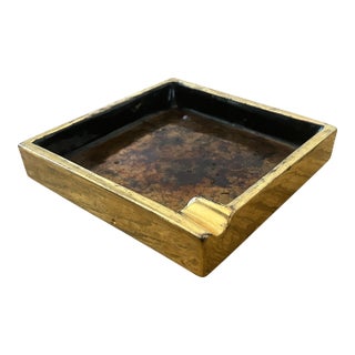 1970s Italian Copper Oxidized Ceramic Ashtray For Sale