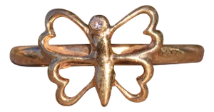 The Yulara: Butterfly Ring with Diamond in Yellow Gold