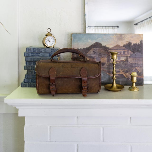Antique British Woods Lawn Bowls With Canvas and Leather Bowling Case For Sale - Image 11 of 18