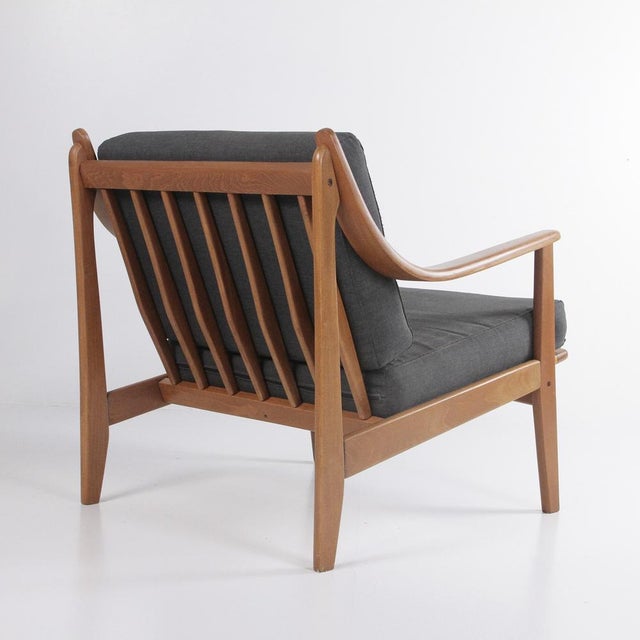 1960s Vintage Italian Beech Armchair, 1960s For Sale - Image 5 of 13