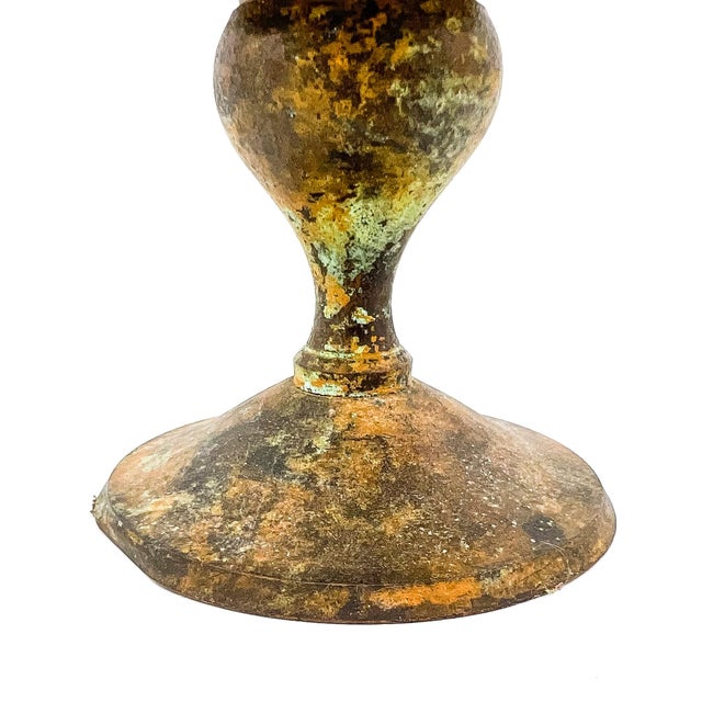 Late 20th Century Vintage Brass Pedestal Urn Cachepot With Ornate Handles – Neoclassical / Hollywood Regency For Sale - Image 5 of 10