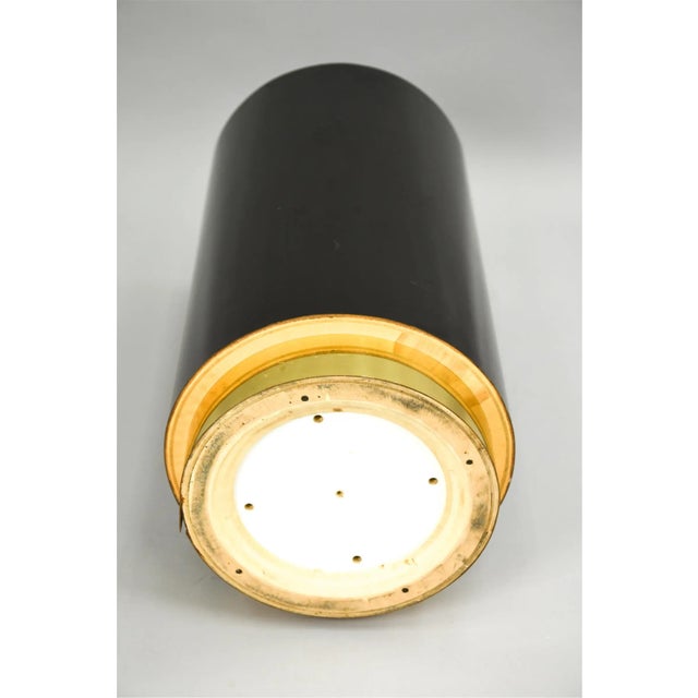 Vintage Black Lacquer & Brass Round Pedestal For Sale - Image 9 of 9