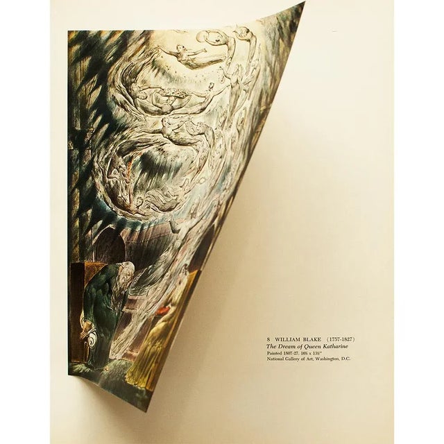 1956 After William Blake "The Dream of Queen Katharine", Vintage Full-Color Print For Sale - Image 4 of 8