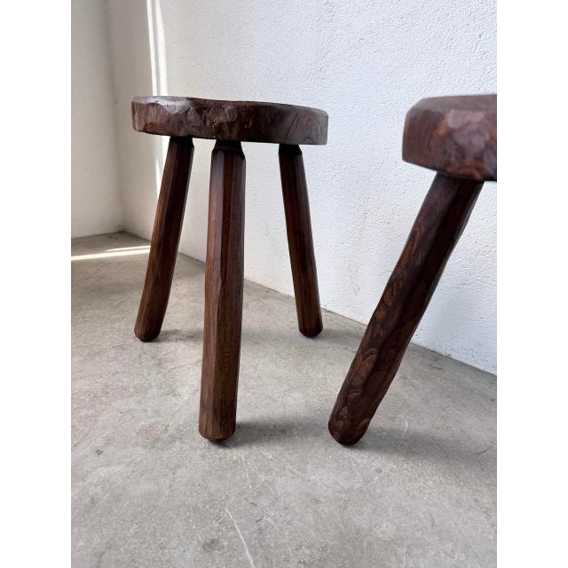 Oak Tripod Stools, 1950s, Set of 2 For Sale - Image 18 of 18