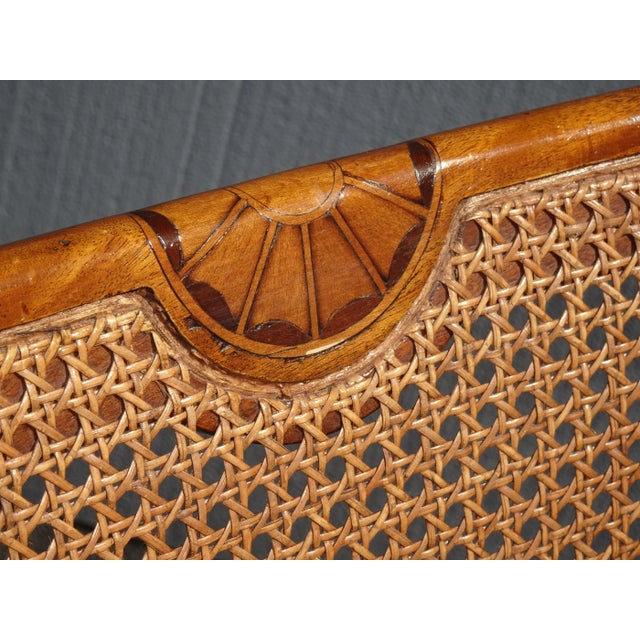 White Vintage Alfonso Marina Ornate Cane Chair W White Cushion For Sale - Image 8 of 13