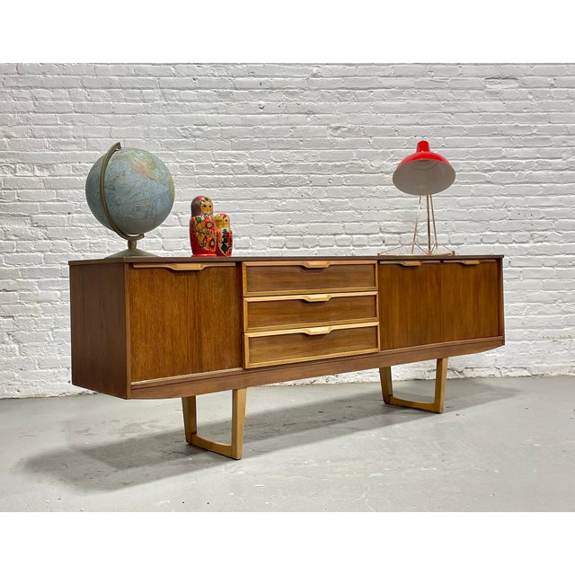 Extra Long Mid Century Modern Danish Teak Square Leg Credenza, C. 1960's For Sale - Image 13 of 17