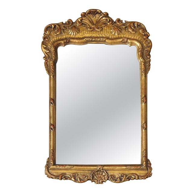 Antique George III Chippendale Style Gilt Wall Mirror For Sale