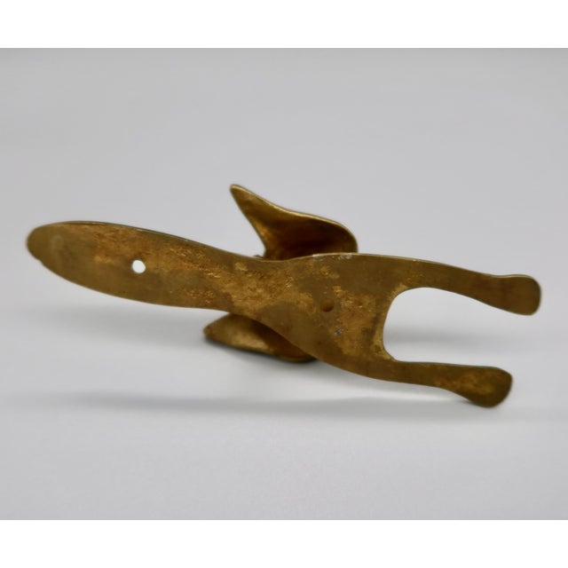 Metal Vintage Brass Fox Head Door Knocker — Figural Animal Hardware For Sale - Image 7 of 7