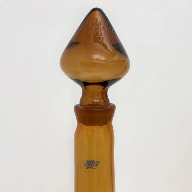 Mid-Century Modern Vintage Blenko Honey Genie Decanter, Mid-Century For Sale - Image 3 of 10