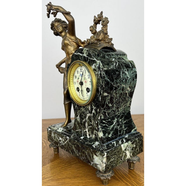 Vintage French Style Marble Clock For Sale - Image 11 of 18