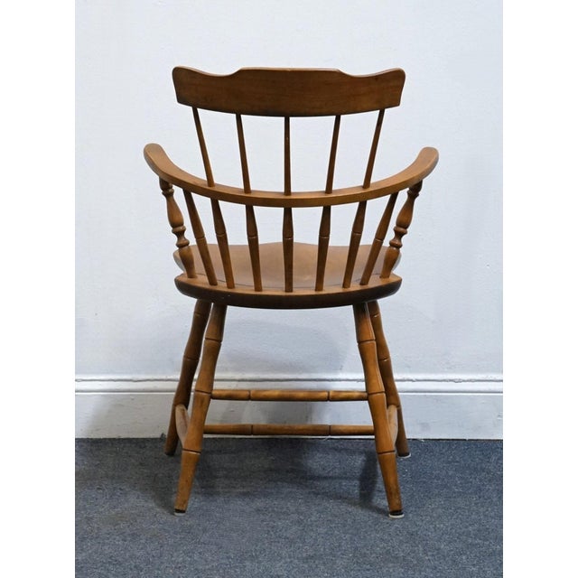 Nichols & Stone Co. Solid Hard Rock Maple Colonial Early American Comb Back Dining Arm Chair For Sale In Kansas City - Image 6 of 11