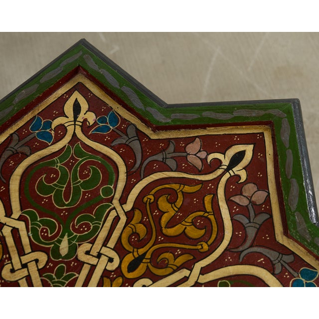 Moorish Middle Eastern Polychrome Star Shaped Drink Table For Sale In Sacramento - Image 6 of 15