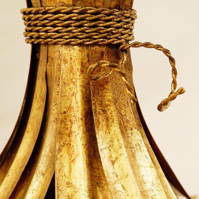 Vintage Gilt Metal Sheaf of Wheat Coffee Table in the style of Coco Chanel, 1960 For Sale - Image 12 of 15