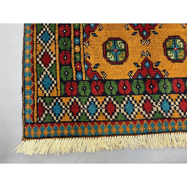 Mustard Gold Mori Gul Tribal Oriental Runner Rug, 2'10" X 9'4" For Sale - Image 11 of 16