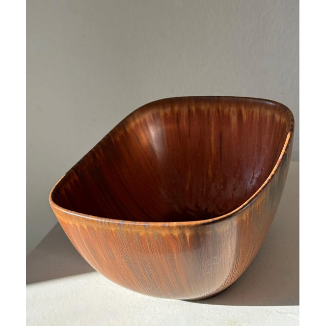 Mid-Century Modern Stoneware Bowl by Carl-Harry Stålhane for Rörstrand, Sweden 1960s For Sale - Image 3 of 9