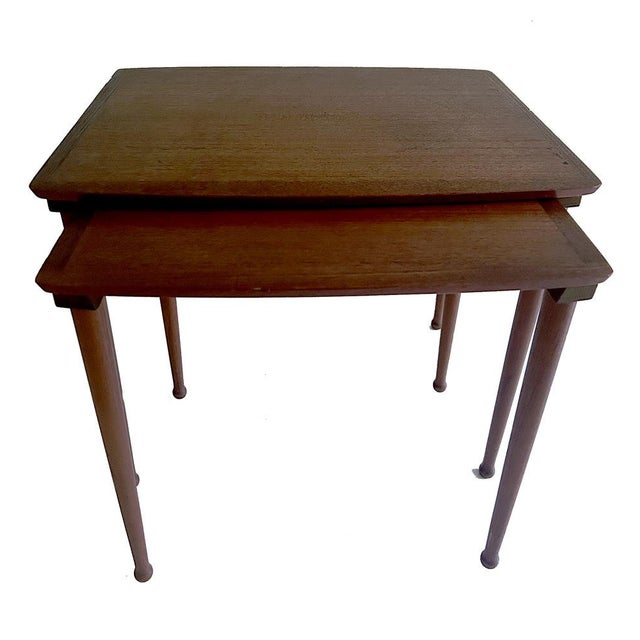 Vintage Danish Nesting Tables from Moebel Intarsia, Set of 2 For Sale - Image 4 of 12