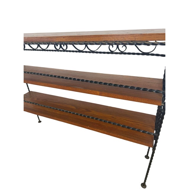 Vintage Wrought Iron Scroll Shelf, Handmade Studio Piece, Spanish Revival Style For Sale - Image 15 of 17