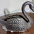 1980s Vintage Italian Metal Swan Figurine Planter Napkin Letter Holder For Sale - Image 5 of 6