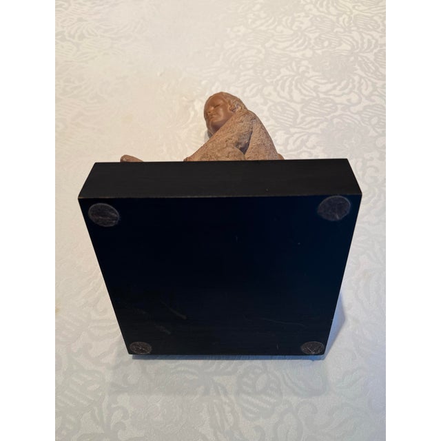 1960s Peggy Mach Seated Ballerina Terra Cotta Sculpture on Wooden Base, No. 317/975 For Sale - Image 10 of 10