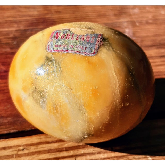 Yellow Amber Italian Easter Alabaster Egg For Sale - Image 4 of 5