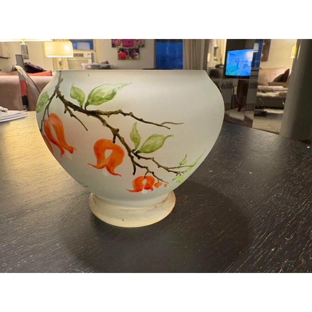 Orange Antique Legras Art Nouveau Frosted Glass 6.25” Vase For Sale - Image 8 of 11