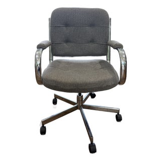 1970s Canadian Modern Chrome Executive Office Chair For Sale