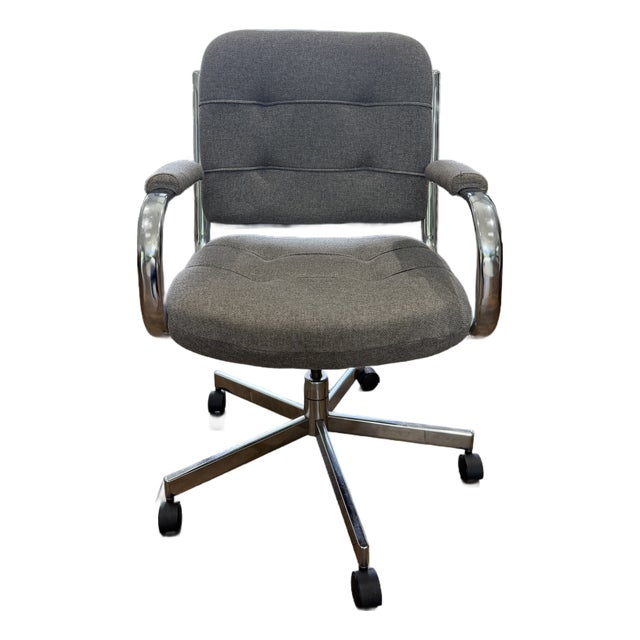 1970s Canadian Modern Chrome Executive Office Chair For Sale