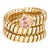 1990s Bulgari Serpenti Tubogas Ring 6.5 Pink Tourmaline 18k Gold Flex Estate Jewelry For Sale