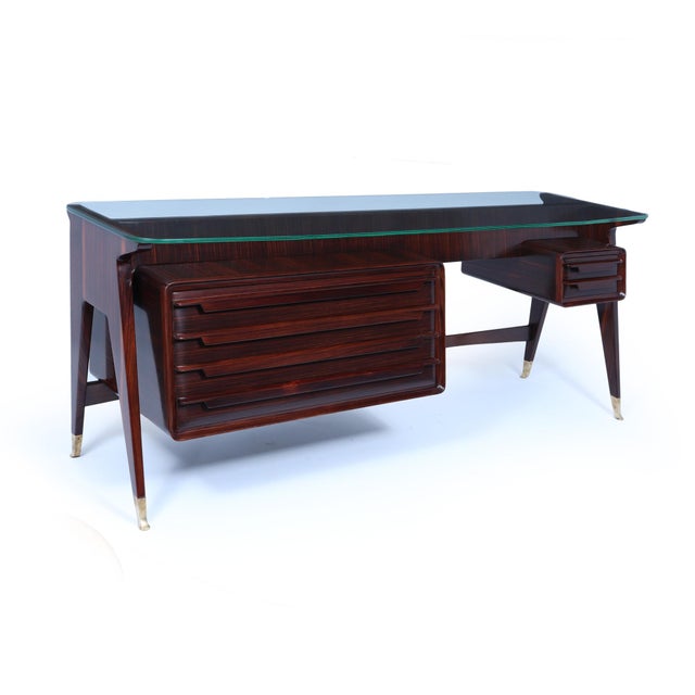 Mid-Century Italian Desk in Macassar Ebony by Dassi, 1950 For Sale - Image 17 of 17