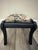 Wood Antique Early 20th Century Victorian Footstool Black With Cat Tapestry Upholstered Cushion For Sale - Image 7 of 9