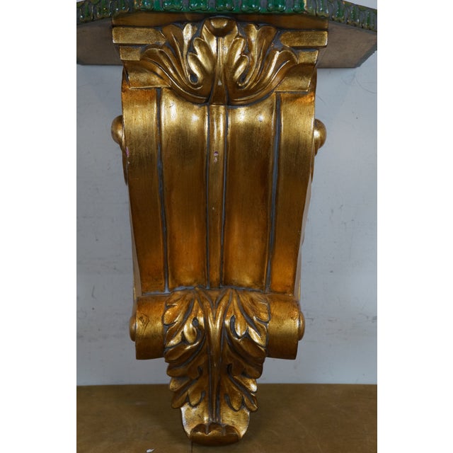 Gold Italian Baroque Style Scrolled Acanthus Leaf Corbel Wall Bracket Shelf Sconce For Sale - Image 8 of 11