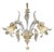 Italian Wall Sconce in Clear Murano Glass with Gold Floral Motifs by Simoeng For Sale