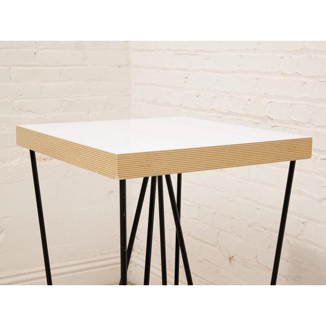 Black Mid 20th Century Tall Hairpin Leg Table For Sale - Image 8 of 10