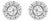 10K White Gold 3.0 Cttw Lab Grown Diamond Halo Stud Earrings, Pair For Sale