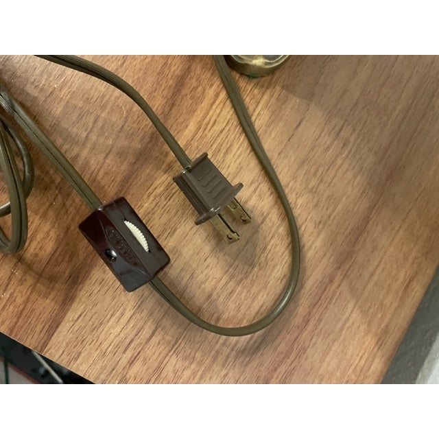 Brown Vintage 1976 Floral Frosted Lamp Gim For Sale - Image 8 of 8