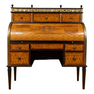 Louis XVI Marquetry Cylinder Desk For Sale
