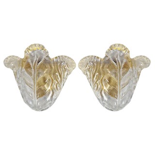 Murano Glass Wall Lights, 1950s, Set of 2 For Sale