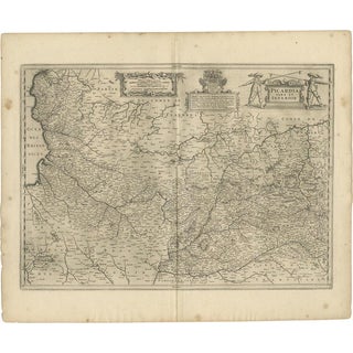 Antique Map of the Region of Picardy by Janssonius, 1657 For Sale