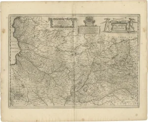 Antique Map of the Region of Picardy by Janssonius, 1657