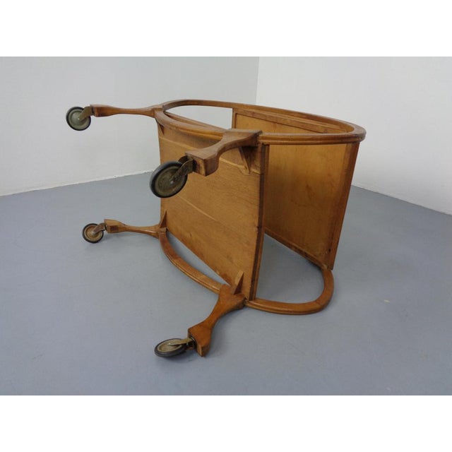 Mid-Century Oak Serving Cart, 1940s For Sale - Image 13 of 18
