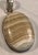 Vintage Tan / Cream Oval Striped Agate Pendant For Sale - Image 4 of 9