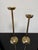 Pair of Mid-Century Italian Brass Candlesticks With Sculptural Domed Bases, 1960 For Sale - Image 4 of 8