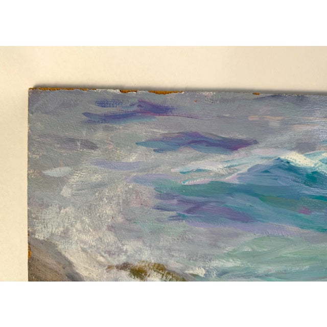 Paint Original Mid Century Impressionist Style Painting of Waves For Sale - Image 7 of 7